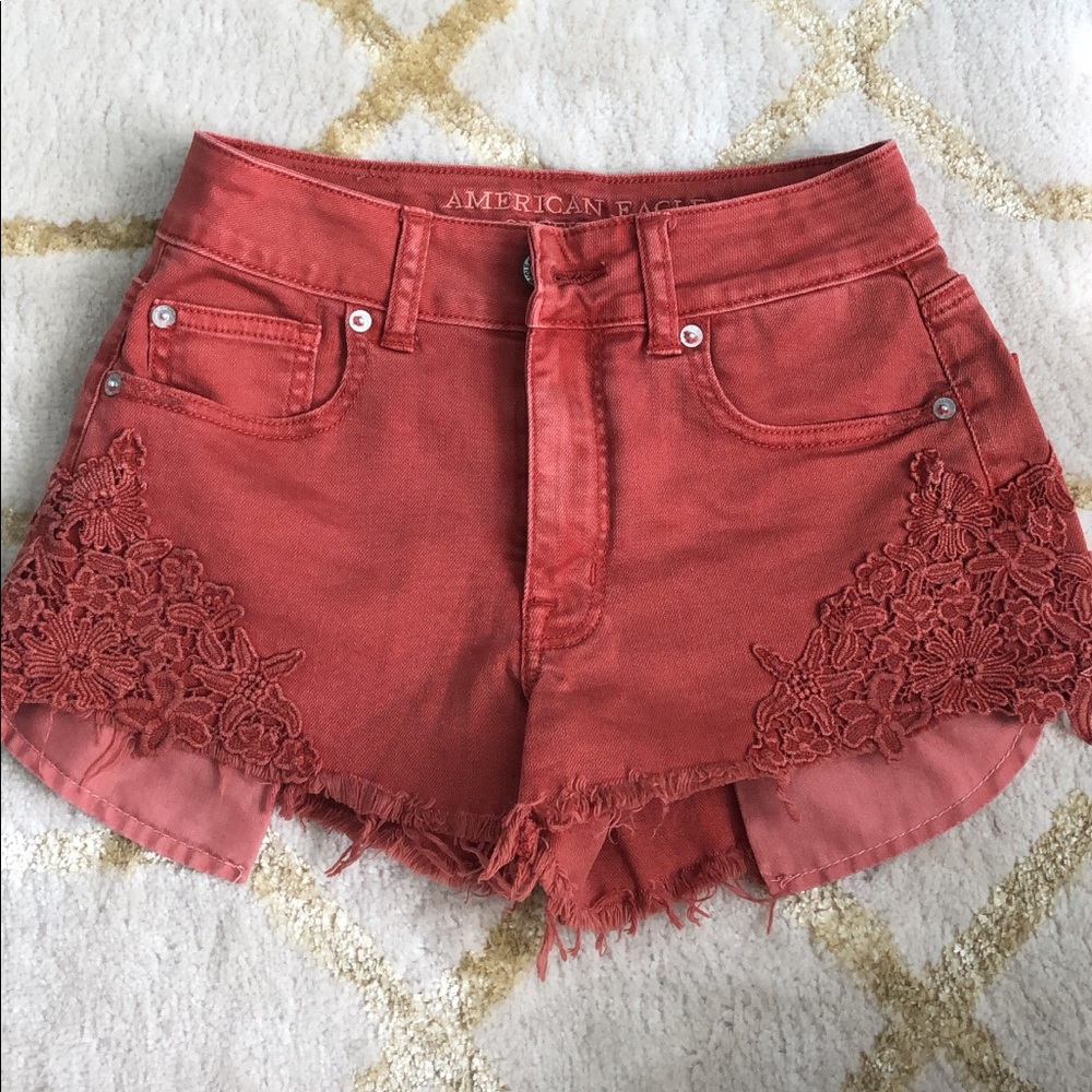 NWOT rise AE Jean hi rise festival shortie sz 0